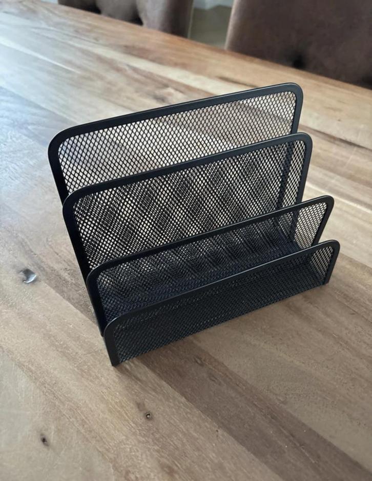 QUVIO Bureau organizer mesh - Metaal - Zwart, Diversen, Bureau-accessoires, Nieuw, Ophalen of Verzenden