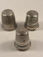Lotje zilveren vingerhoedjes, 3 stuks, lot 1, Ophalen of Verzenden, Gebruikt, Zilver, Nederland