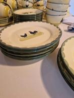 6 grote platte borden  kip en haan servies, Gebruikt, Keramiek, Ophalen of Verzenden, Bord(en)