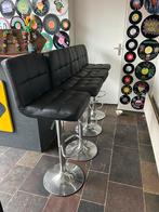 4 zwart en metalen barkrukken, Huis en Inrichting, Barkrukken, Ophalen, Kunststof, Gebruikt, 90 cm of meer