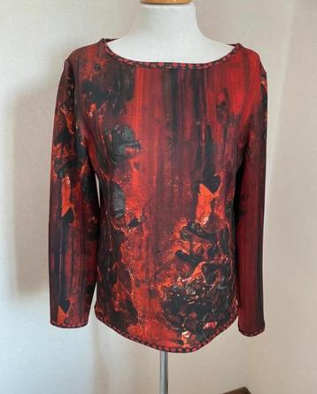 Rode Vintage top met abstracte print, maat L beschikbaar voor biedingen