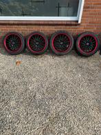 Dynamics 17 inch zwarte velgen met rode rand, Ophalen, Velg(en), 17 inch, Zomerbanden
