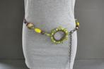 M.K.M. Design aparte riem glazen en houten kralen en touw., Kleding | Dames, Riemen en Ceinturen, 5 cm of meer, Verzenden, Heupriem