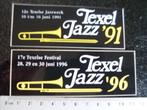 2x sticker Texel Jazz 1991 1996 logo 12e en 17e festival, Verzenden, Zo goed als nieuw, Bedrijf of Vereniging