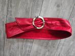 @ rode leren taille riem met gesp, Kleding | Dames, Riemen en Ceinturen, 90 tot 100 cm, Tailleriem, Ophalen of Verzenden, Zo goed als nieuw