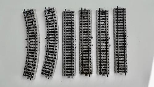 6 Marklin contactrails - 5105 recht en 5104 gebogen, Hobby en Vrije tijd, Modeltreinen | H0, Gebruikt, Rails, Wisselstroom, Märklin