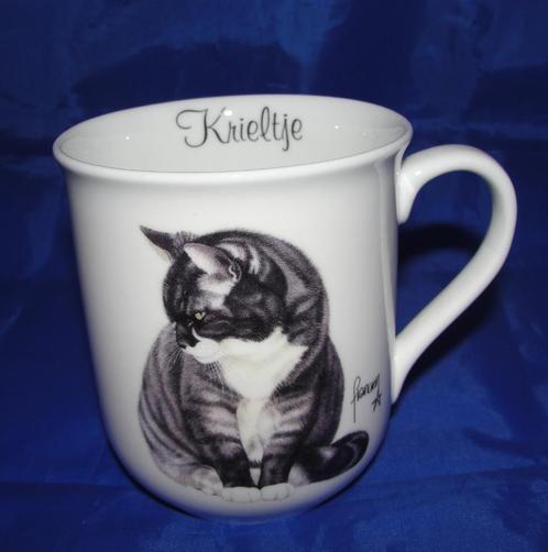 Francien van Westering Katten Mok Krieltje, Huis en Inrichting, Keuken | Servies, Zo goed als nieuw, Kop(pen) en/of Schotel(s)