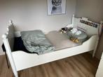 Antiek brocante wit bed 100x200 cm, Huis en Inrichting, Slaapkamer | Bedden, Ophalen, Wit, 200 cm, Hout