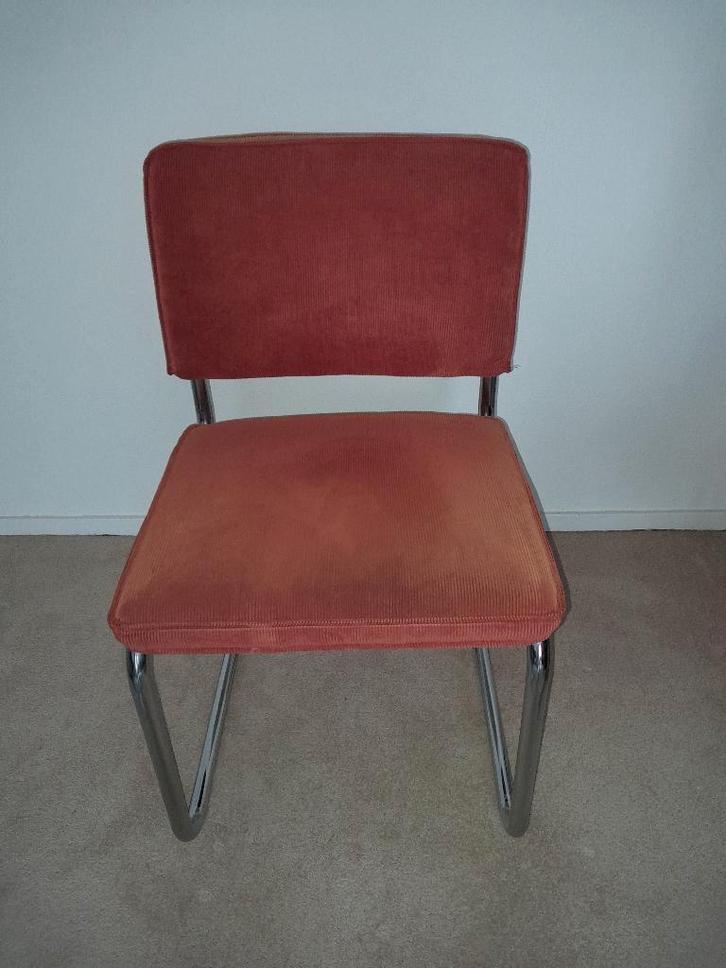 "gispen-stoel "oranje rib, Huis en Inrichting, Stoelen, Gebruikt, Eén, Metaal, Stof, Overige kleuren, Ophalen