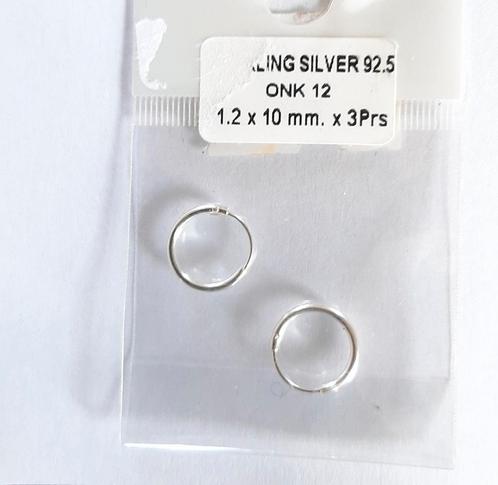 Fijne kleine oorringetjes zilver 8-10 of 12 mm, Sieraden, Tassen en Uiterlijk, Oorbellen, Nieuw, Hangers, Zilver, Zilver, Ophalen of Verzenden