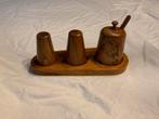 Houten peper, zout en mosterd set van Oliv art, Antiek en Kunst, Ophalen