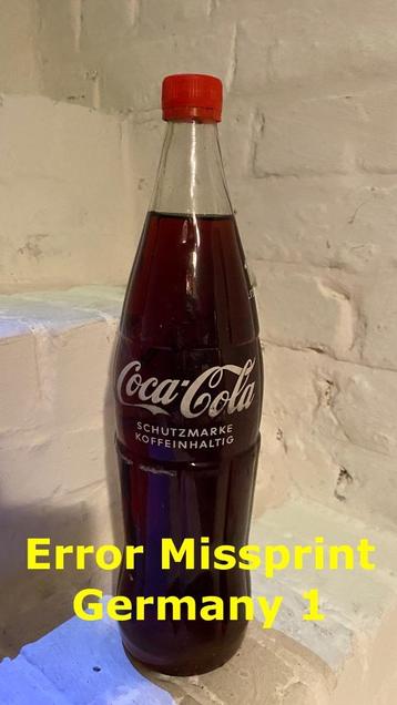 Oude Duitse Coca-Cola fles 1 liter uit jaren 60's beschikbaar voor biedingen