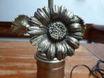 Vintage metalen lamp met 3 bloemen, Ophalen of Verzenden