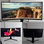 Ultrawide 34 Inch Curved Monitor, Computers en Software, Monitoren, 3 tot 5 ms, 101 t/m 150 Hz, Hoofdtelefoonaansluiting, VA