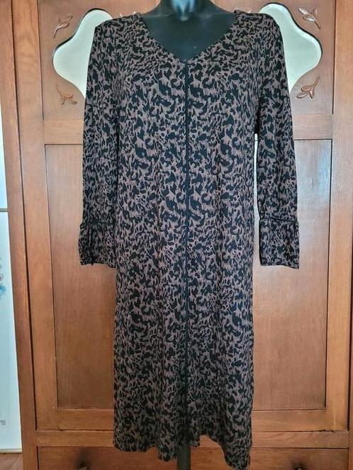 Stretchjurk in zwart/bruin dierenprint " Sophia Perla" mt40, Kleding | Dames, Jurken, Zo goed als nieuw, Maat 38/40 (M), Zwart