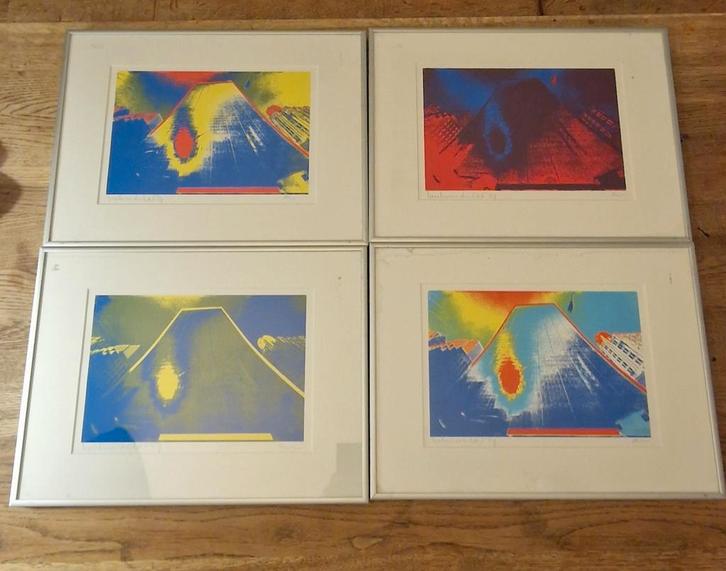 4 Zeefdrukken Henk van der Vet - New York, Antiek en Kunst, Kunst | Etsen en Gravures, Ophalen of Verzenden