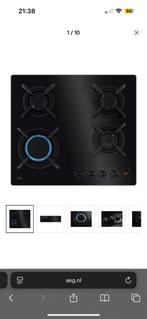 AEG HKB64453NB Gaskookplaat - Zwart, Witgoed en Apparatuur, Kookplaten, Ophalen, 4 kookzones, Zo goed als nieuw, Inbouw