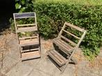 2 houten traptafeltje plantjes bloemen traptafeltjes trapje, Ophalen of Verzenden, Gebruikt