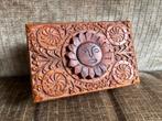 Retro vintage houten doosje met houtsnijwerk, Ophalen