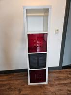 IKEA Kallax kast 4 vakken met 3 bakken - Wit, Ophalen, Gebruikt, 50 tot 100 cm, Minder dan 100 cm