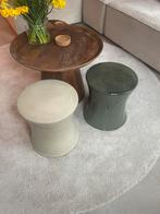 5 bijzettafels, groen tinten, geglazuurd keramiek, stevig., Ophalen, Zo goed als nieuw, Hout