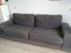 2x 3-zits grijze banken met diepe zitkussens, Ophalen, Gebruikt, Driepersoons, 75 tot 100 cm