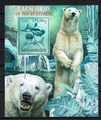 mocambique 2012 pf blok wildlife zoogdieren haaien ijsberen, Ophalen of Verzenden, Postfris, Dier of Natuur