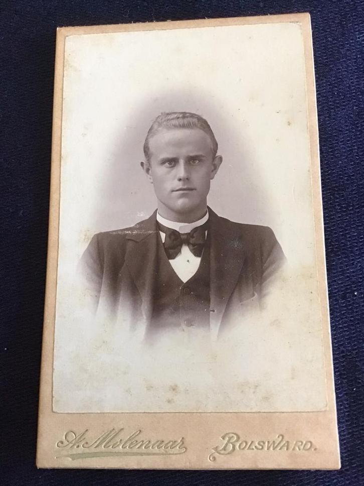 CDV, Jongeman, A. Molenaar, Bolsward, Carte de Visite, Verzamelen, Foto's en Prenten, Gebruikt, Foto, Voor 1940, Ophalen of Verzenden