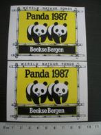 2x sticker wereld natuur fonds panda 1987 beekse bergen wnf, Verzamelen, Stickers, Verzenden, Zo goed als nieuw, Dier en Natuur