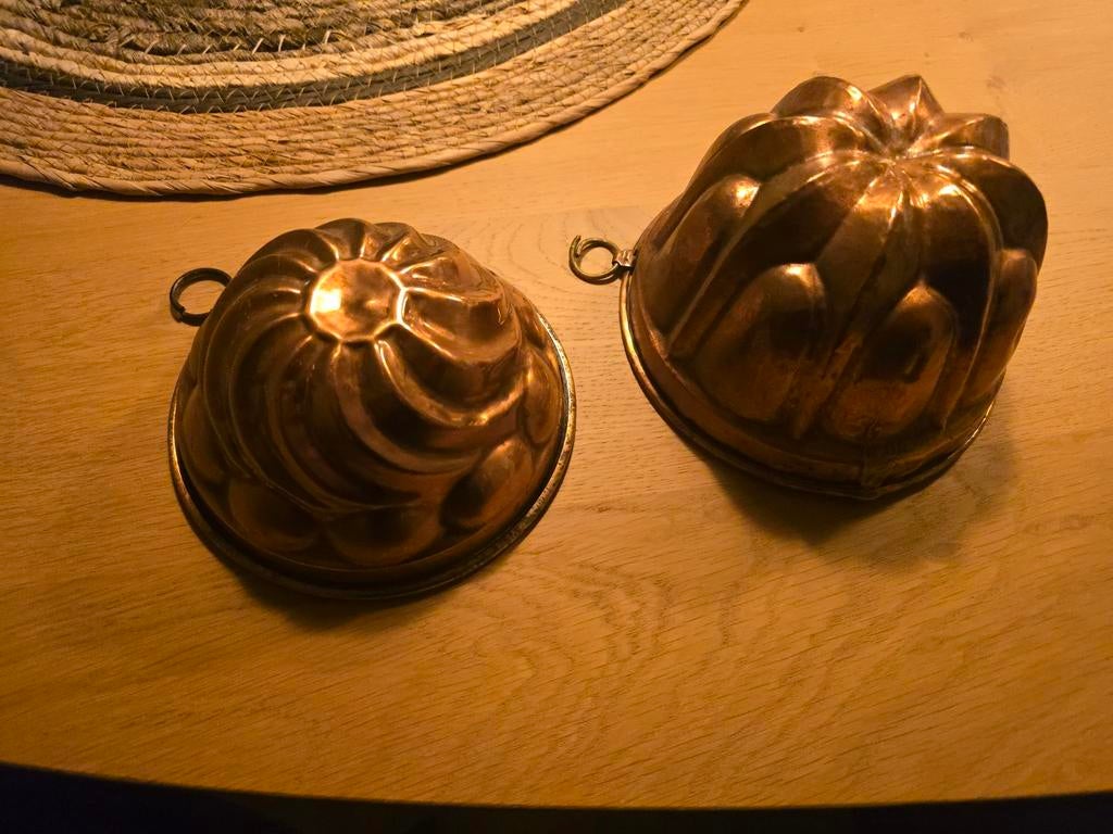 2 prachtige antieke koperen tulbanden/ puddingvormen €49, Antiek en Kunst, Antiek | Koper en Brons, Ophalen of Verzenden, Koper