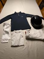 Cap paardrijvest blauw dressuurpolo dressuurbroek plastron, Dieren en Toebehoren, Paardrijkleding, Kinderen, Dressuur, Ophalen of Verzenden