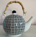 Mooie theepot met bamboe handvat, Ophalen of Verzenden, Zo goed als nieuw