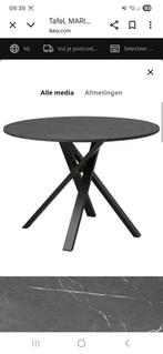 Ronde eettafel marmerlook, Ophalen, Rond, Zo goed als nieuw, 100 tot 150 cm