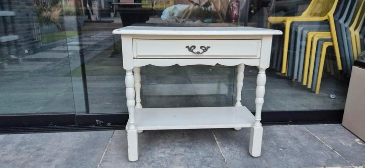 Brocante Dressoir / Bijzettafel met Lade, Huis en Inrichting, Kasten | Dressoirs, Gebruikt, Minder dan 50 cm, 25 tot 50 cm, Met lade(s)