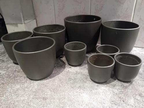 Set bloempotten, Tuin en Terras, Bloempotten, Zo goed als nieuw, Aardewerk, Binnen, Minder dan 40 cm, Minder dan 25 cm, Rond, Ophalen of Verzenden