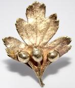 Schitterende Deense “Flora Danica” Zilver Vermeil Broche, Verzenden, Zilver, Broche, Verguld