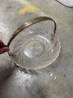 Antieke Kristallen Fruitschaal met Zilveren Handvat, Ophalen