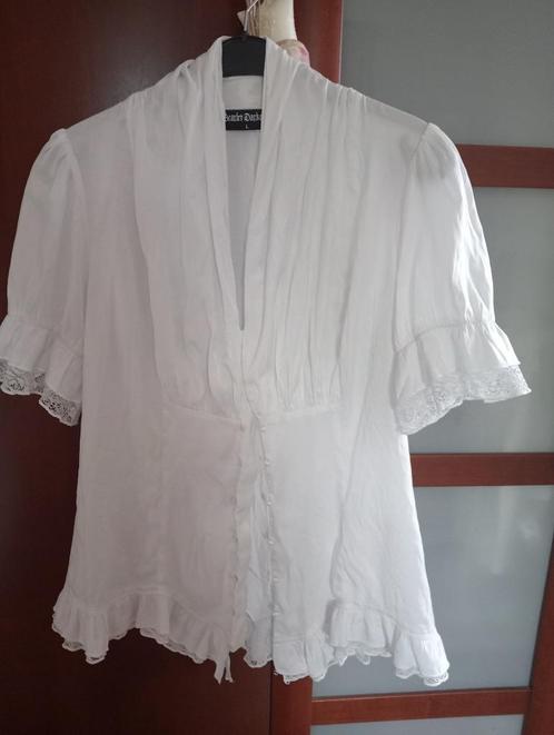 Witte Victoriaanse  blouse met kant  maat L, Kleding | Dames, Blouses en Tunieken, Nieuw, Maat 42/44 (L), Wit, Ophalen of Verzenden