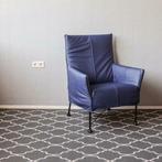 4 Montis Charly fauteuils kobaltblauw - zwart onderstel, Nieuw, Leer, Ophalen of Verzenden