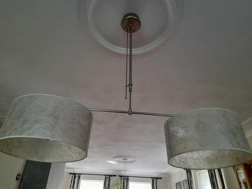Te Koop: Hanglampenset met kappen, Huis en Inrichting, Lampen | Hanglampen, Gebruikt, 75 cm of meer, Kunststof, Metaal, Ophalen
