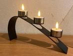 Vintage IKEA waxinelichtjes houder, Gebruikt, Zwart, Ophalen of Verzenden, Metaal