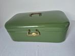 Vintage Groen Emaille Broodtrommel, Minder dan 50 cm, Gebruikt, Minder dan 50 cm, Ophalen of Verzenden