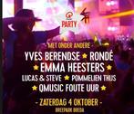 4 e-tickets Q-Music party 4 oktober Breepark Breda, Tickets en Kaartjes, Drie personen of meer