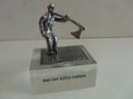 Miniatuur zilver S10e man + bijl zilveren miniaturen gezegde, Antiek en Kunst, Antiek | Goud en Zilver, Verzenden, Zilver