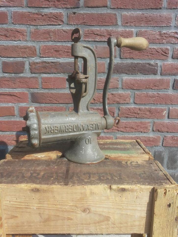 Antieke "alexanderwerk" gehaktmolen en bonensnijmachine, Antiek en Kunst, Antiek | Keukenbenodigdheden, Ophalen of Verzenden
