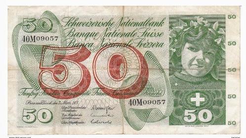 Zwitserland, 50 Francs, 1973, p48, Postzegels en Munten, Bankbiljetten | Europa | Niet-Eurobiljetten, Los biljet, Overige landen