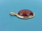 Gouden hanger carneool                                    G2, Gebruikt, ., Ophalen of Verzenden, .
