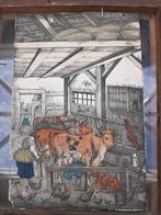 Ingekleurde ets stalleven, Antiek en Kunst, Kunst | Etsen en Gravures, Ophalen of Verzenden