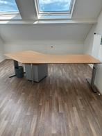 Hoekbureau verstelbaar groot, Huis en Inrichting, Bureaus, Ophalen, In hoogte verstelbaar, Zo goed als nieuw, Bureau