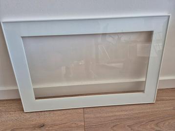 GLASSVIK Vitrinedeur, wit/lichtgroen helder glas, 60x38 cm beschikbaar voor biedingen